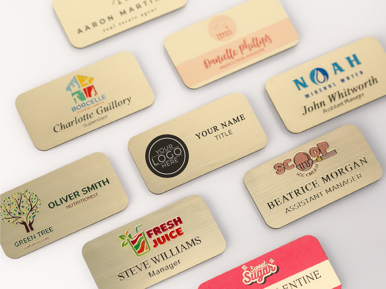 Brushed Metallic Name Badges