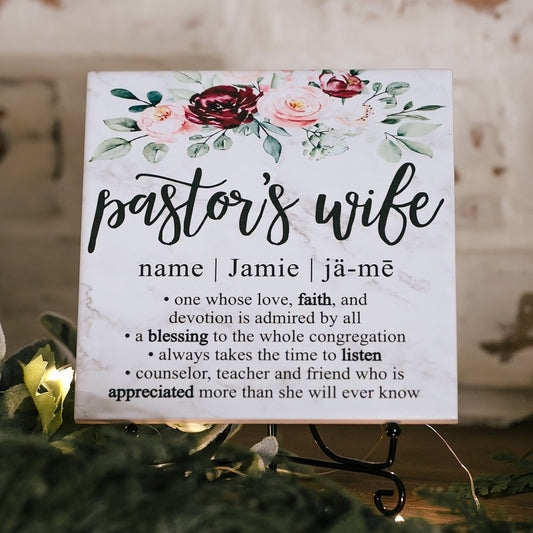 Pastor's Wife Dictionary Definition Quote Art Tile Plaque