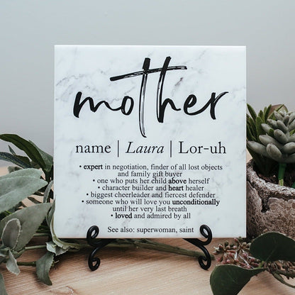  Custom Mom Definition Script Font Tile Plaque