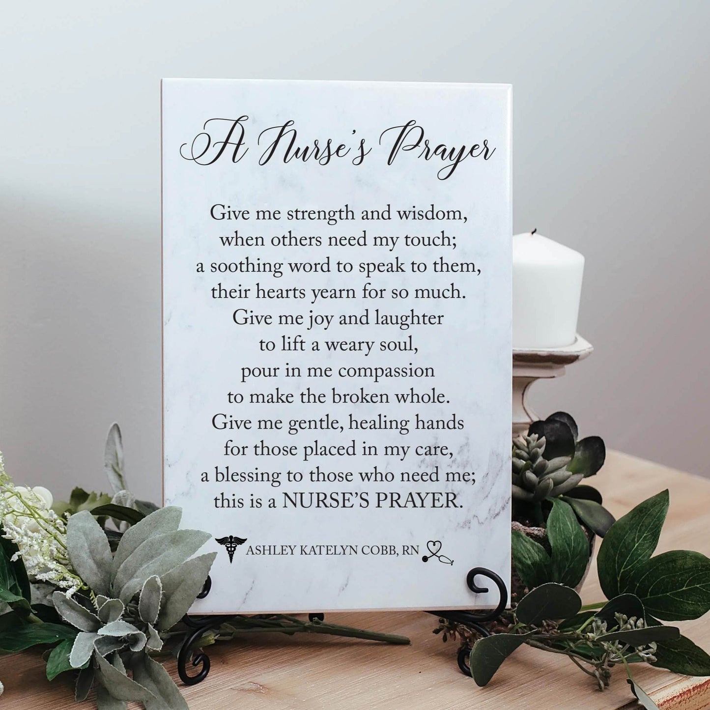 Nurse's Prayer Tile Plaque