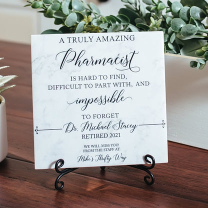 Truly Amazing Pharmacist Retirement Walnut Plaque