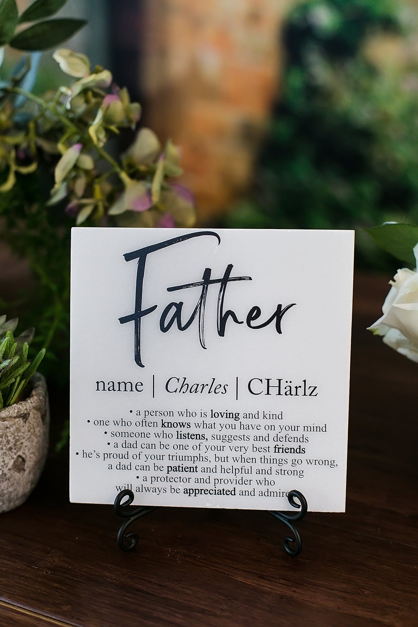 Custom Father Definition Tile Plaque