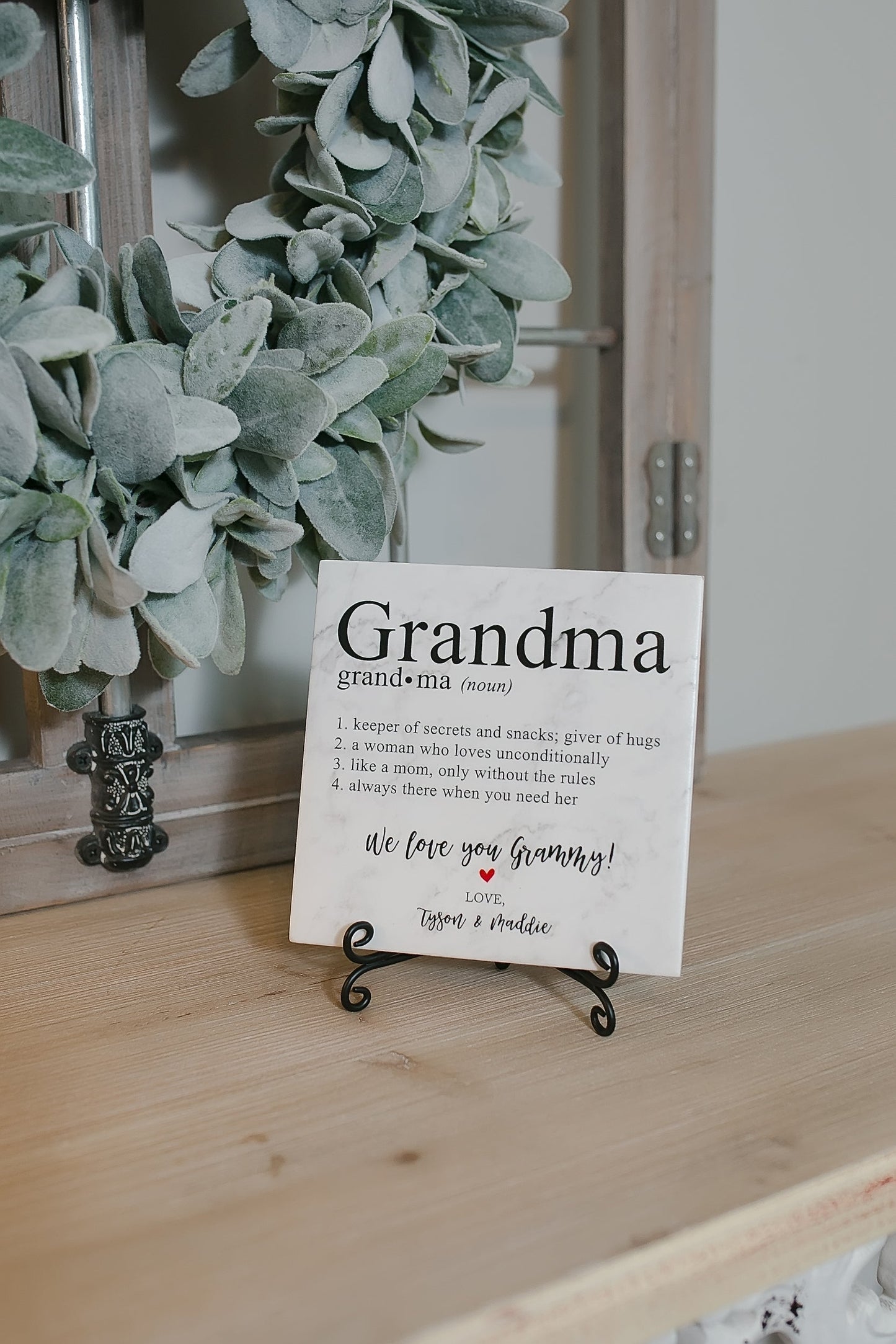 Grandma Definition Quote Art Sign Plaque With Stand