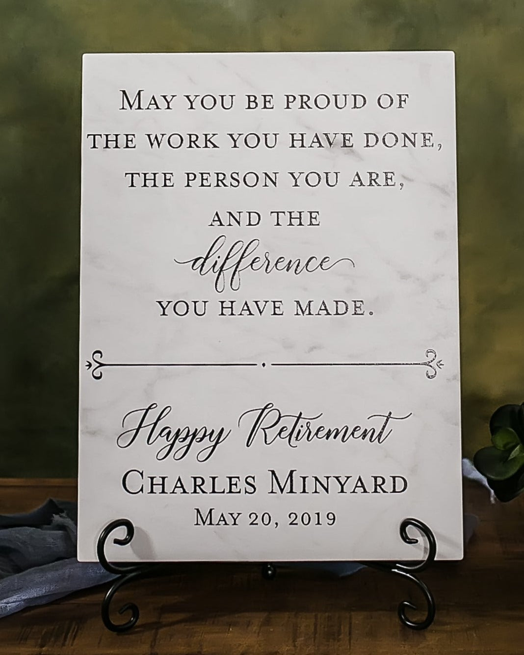 Happy Retirement Sign Tile Plaque Gift For Boss, Colleague, Coworker TP-HR1