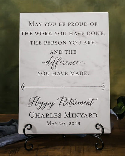 Happy Retirement Sign Tile Plaque Gift For Boss, Colleague, Coworker TP-HR1