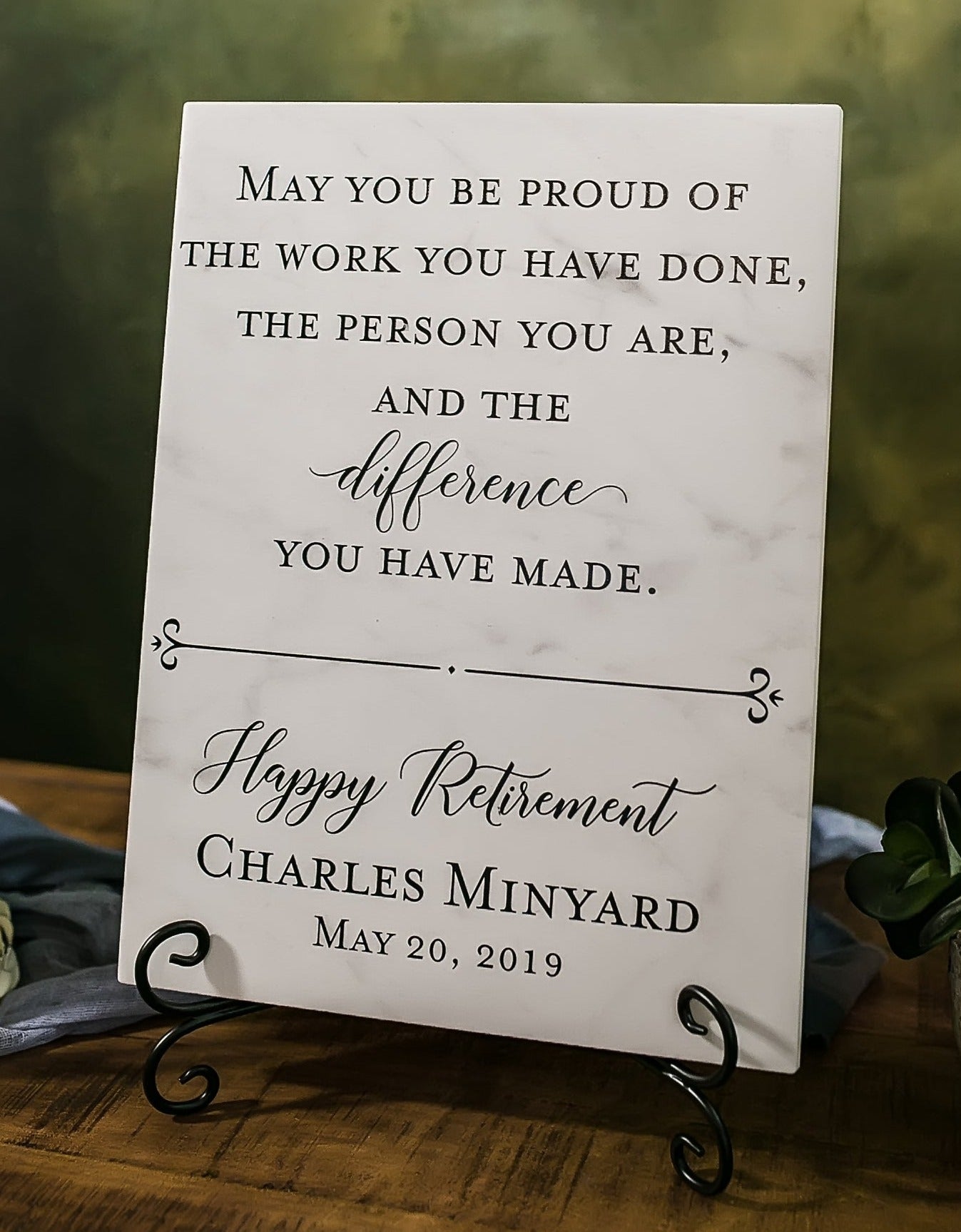 Happy Retirement Sign Tile Plaque Gift For Boss, Colleague, Coworker TP-HR1