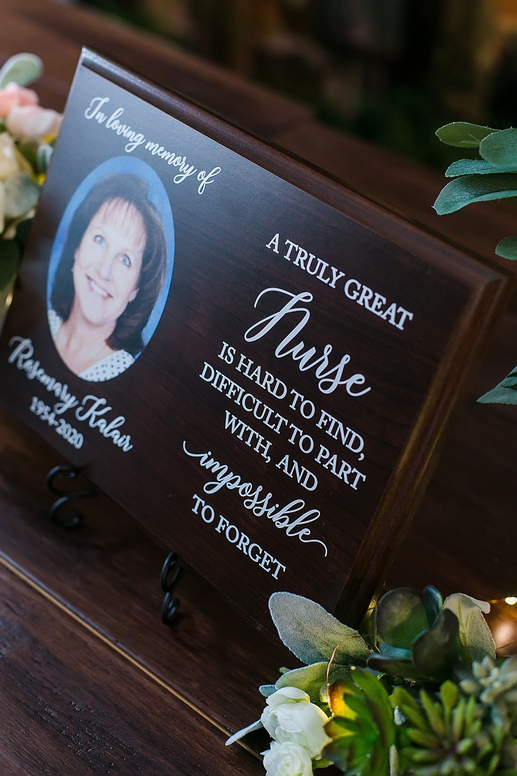 Truly Great Nurse Sympathy Gift With Photo Memorial Sign, Loving Memory Grief, Remembrance Bereavement Condolences, Passed Loved Ones