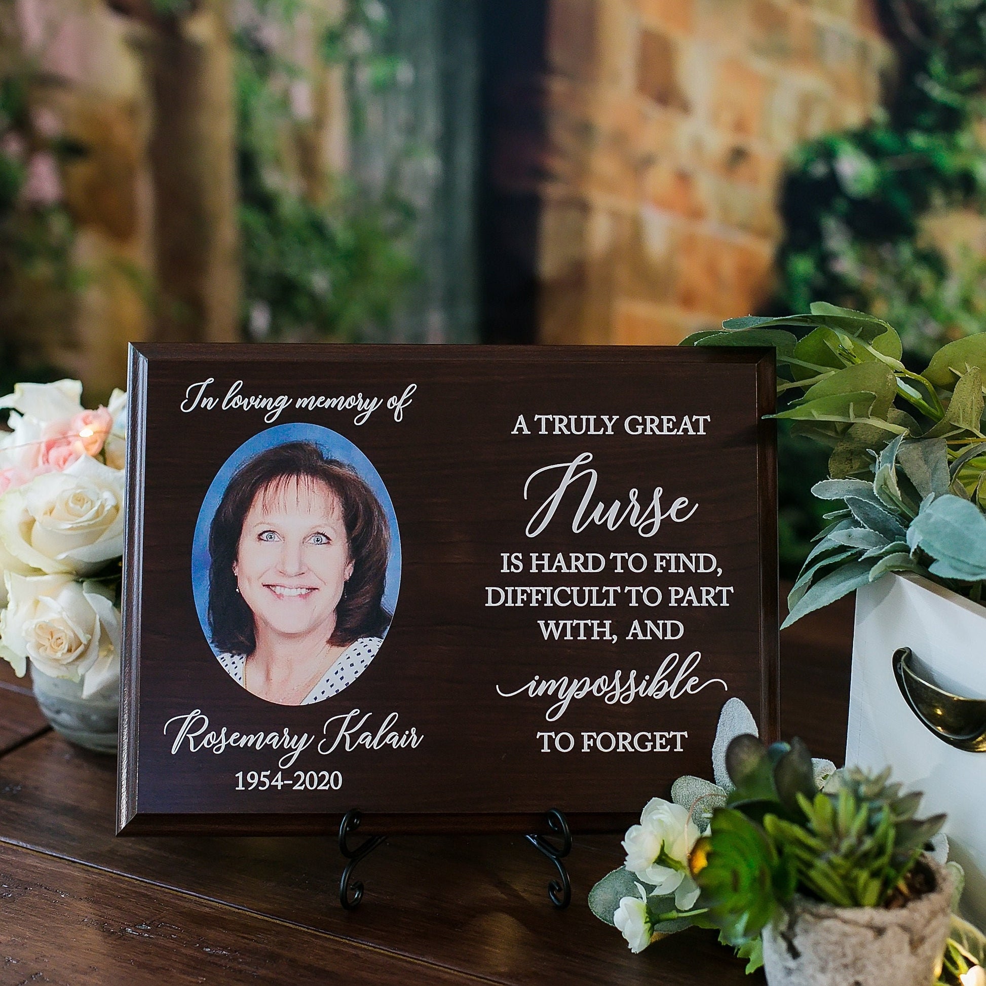 Truly Great Nurse Sympathy Gift With Photo Memorial Sign, Loving Memory Grief, Remembrance Bereavement Condolences, Passed Loved Ones