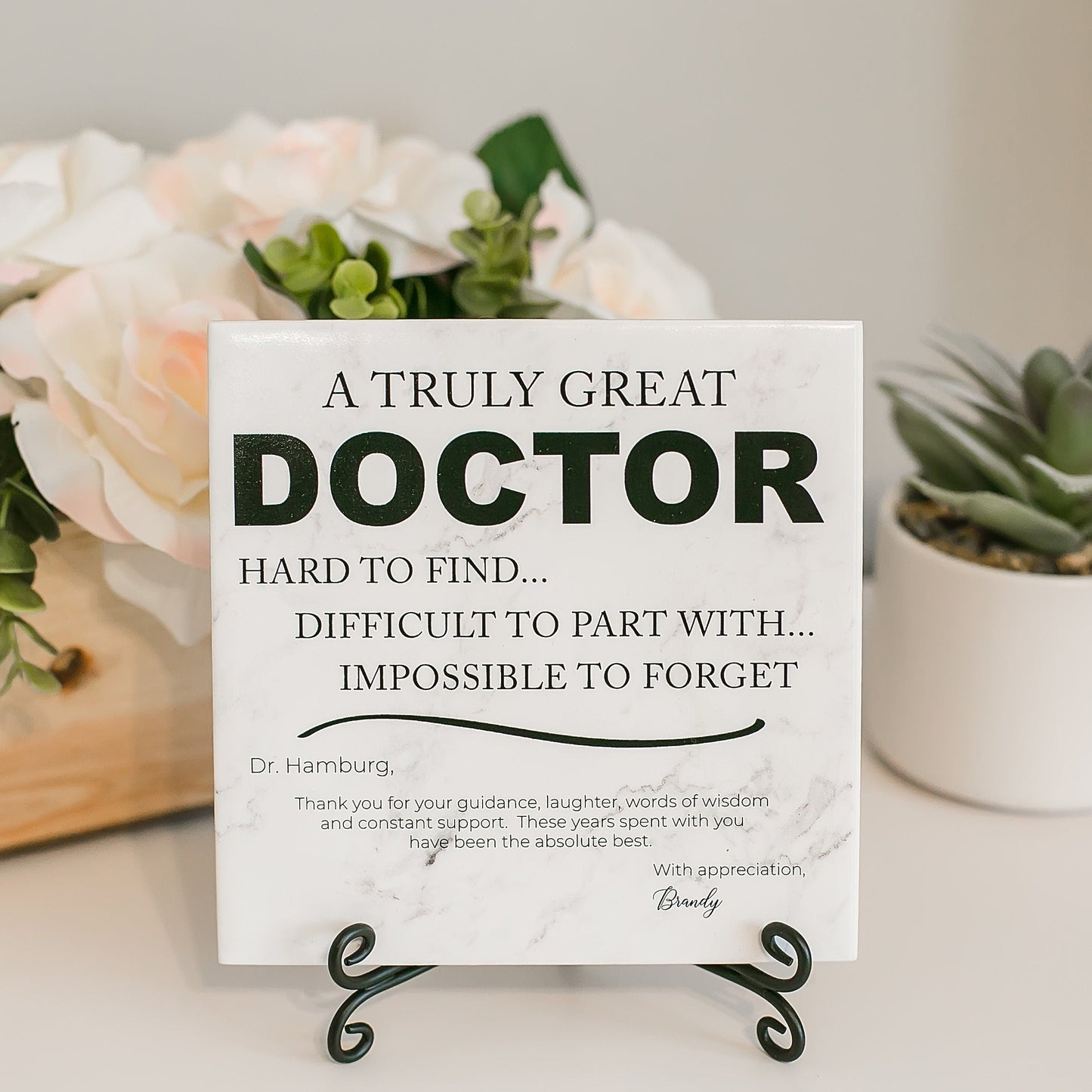 Doctor Thank You MD Appreciation Plaque With Stand, M.D. Recognition Gift, Physician Medical Obgyn, Doctors Day Appreciation DOC-004