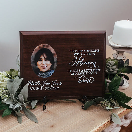 Because Someone We Love Is In Heaven Sympathy Photo Gift Memorial Plaque, Loving Memory Present, Grief, Remembrance Bereavement Condolences