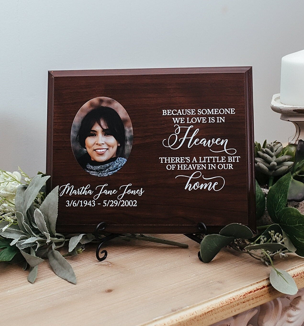 Because Someone We Love Is In Heaven Sympathy Photo Gift Memorial Plaque, Loving Memory Present, Grief, Remembrance Bereavement Condolences