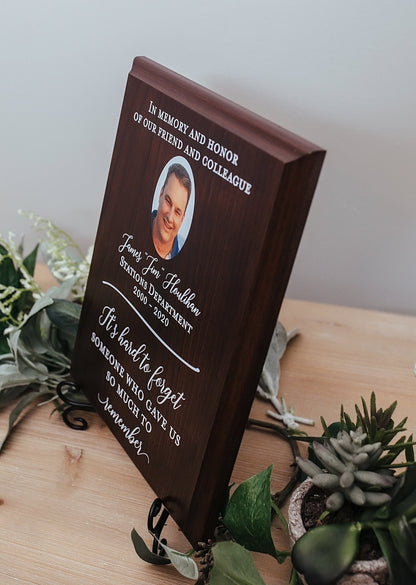 Sympathy Gift With Photo Memorial Plaque, In Loving Memory Present, Grief, Remembrance, Bereavement, Condolences Sign Passed Loved Ones