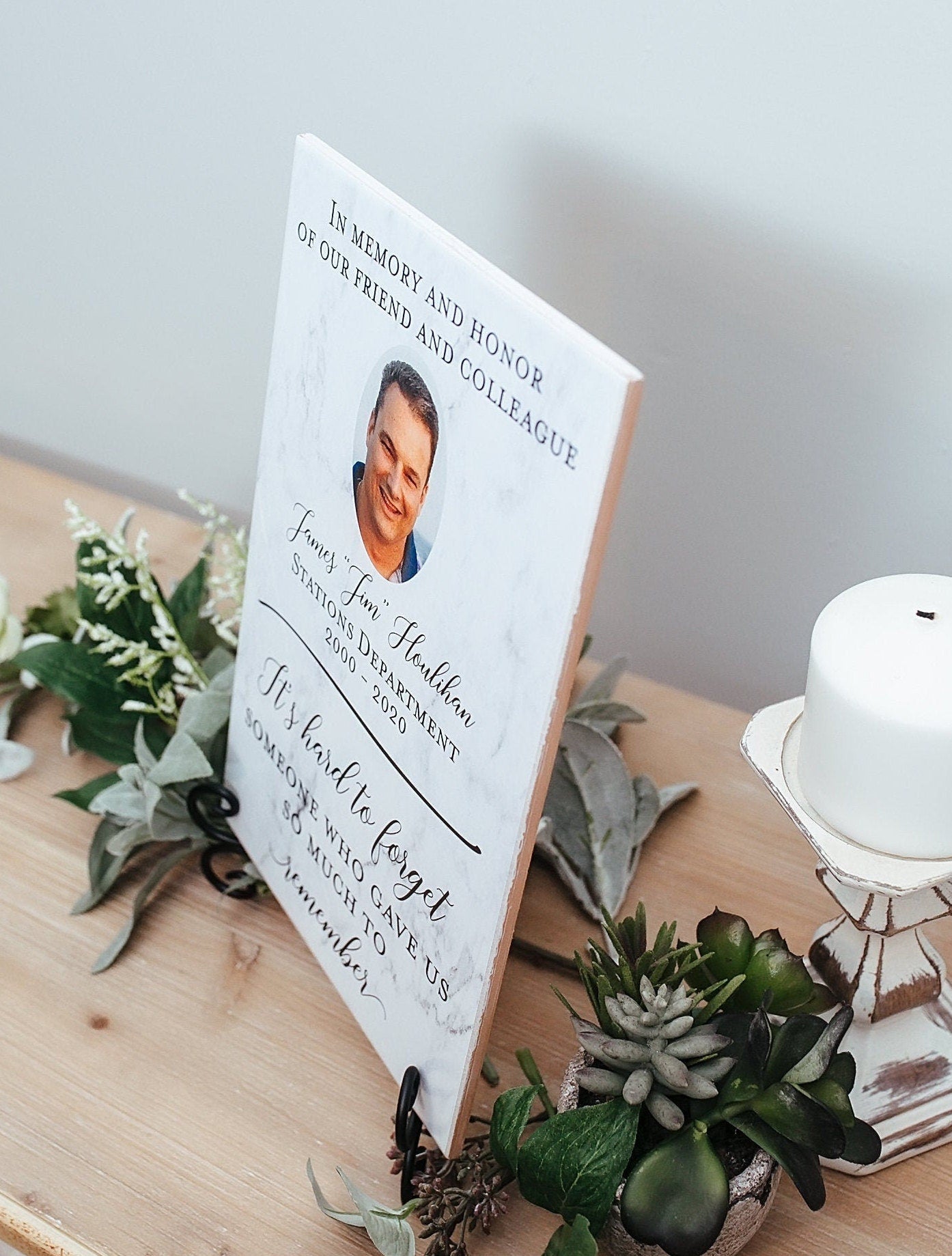 Sympathy Gift With Photo Memorial Plaque, In Loving Memory Gift, Bereavement or Grief Present, Condolences Sign Passed Loved Ones