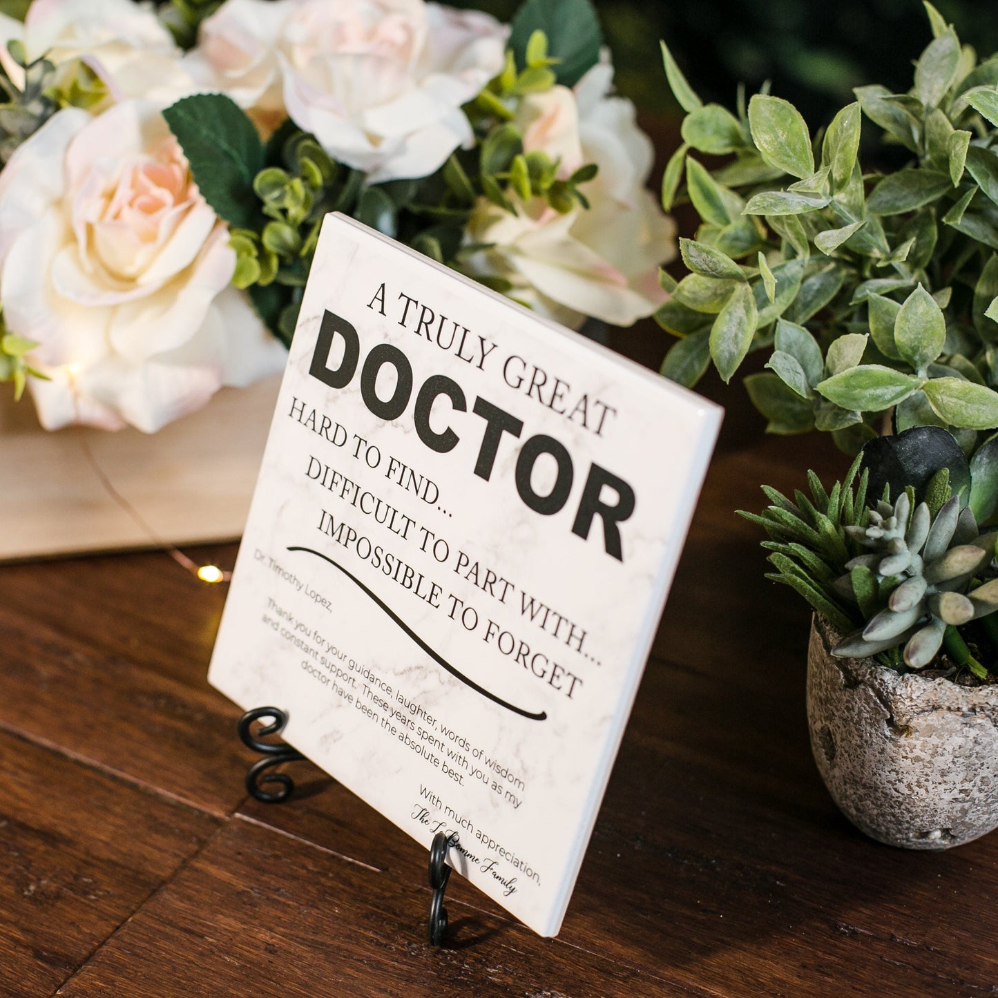 Doctor Thank You MD Appreciation Plaque With Stand, M.D. Recognition Gift, Physician Medical Obgyn, Doctors Day Appreciation DOC-004