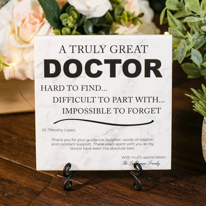 Doctor Thank You MD Appreciation Plaque With Stand, M.D. Recognition Gift, Physician Medical Obgyn, Doctors Day Appreciation DOC-004