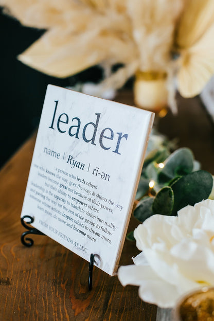 Leader Definition Sign Plaque