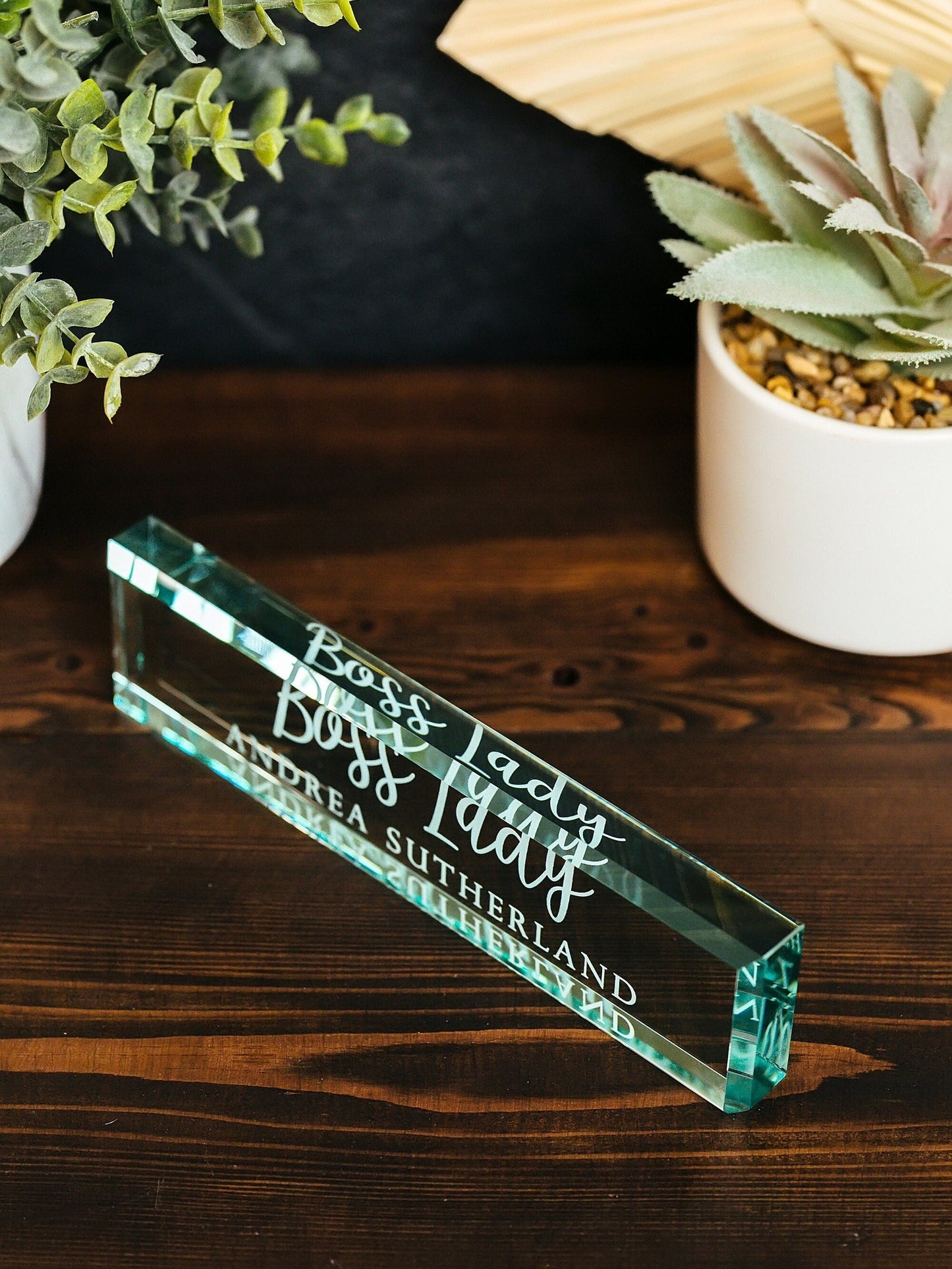 Boss Lady Glass Name Plate GNP-BL1