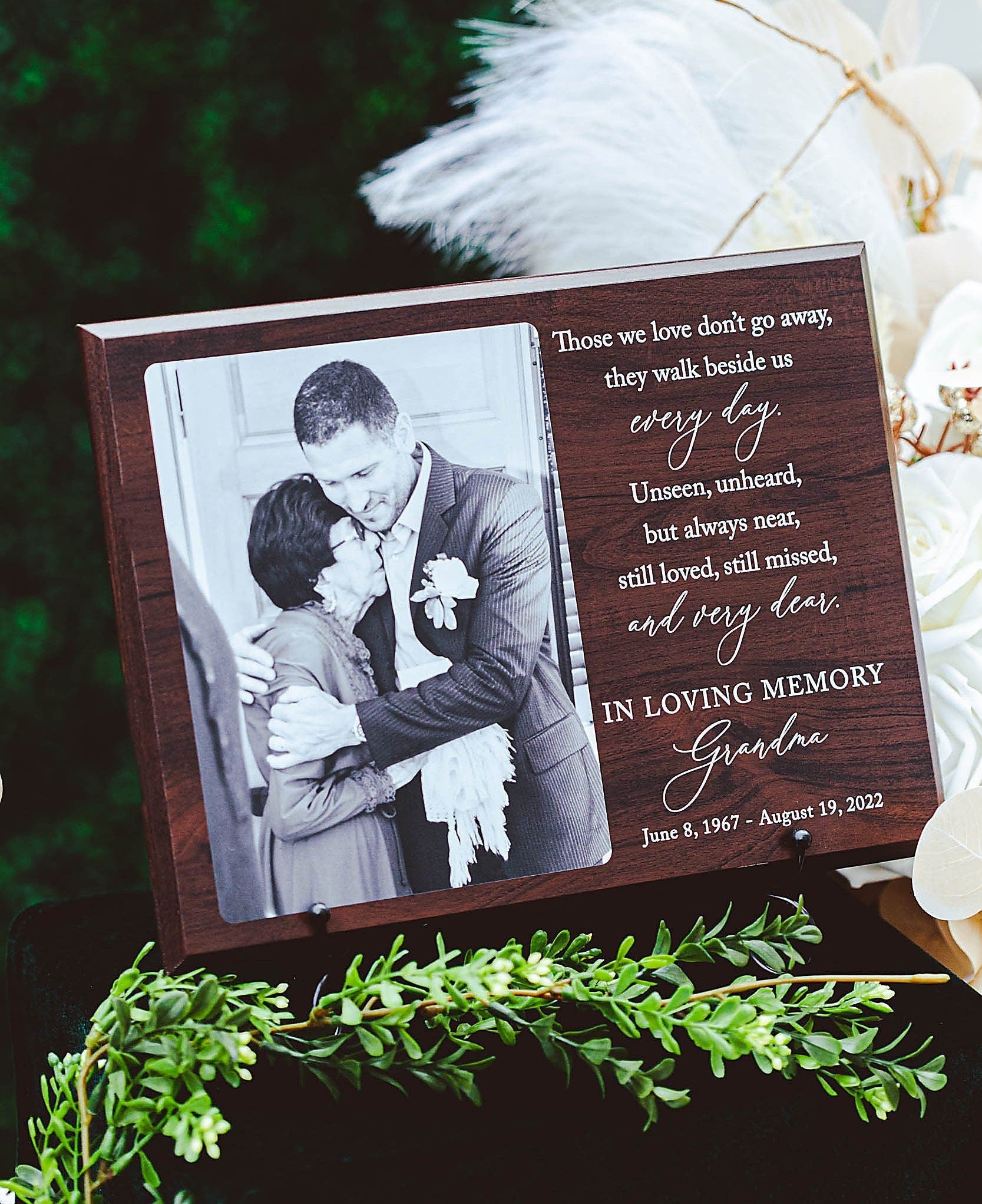 Sympathy Gift With Photo Memorial Plaque, Those We Love Don&#39;t Go Away, Grief, Remembrance, Bereavement, Condolences Sign Passed Loved Ones