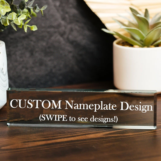 CUSTOM Glass Name Plate Design