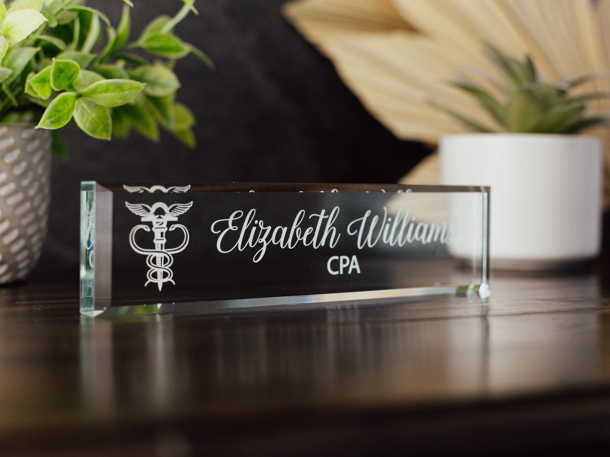 Certified Public Accountant Glass Office Desk Name Plate, Clear CPA Accounting Nameplate, Accounting Appreciation Gift, Graduate School Grad