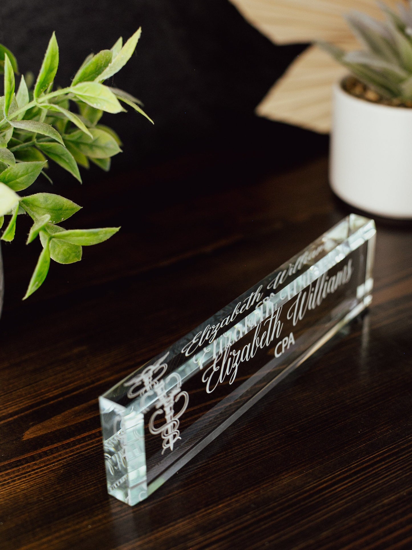 Certified Public Accountant Glass Office Desk Name Plate, Clear CPA Accounting Nameplate, Accounting Appreciation Gift, Graduate School Grad