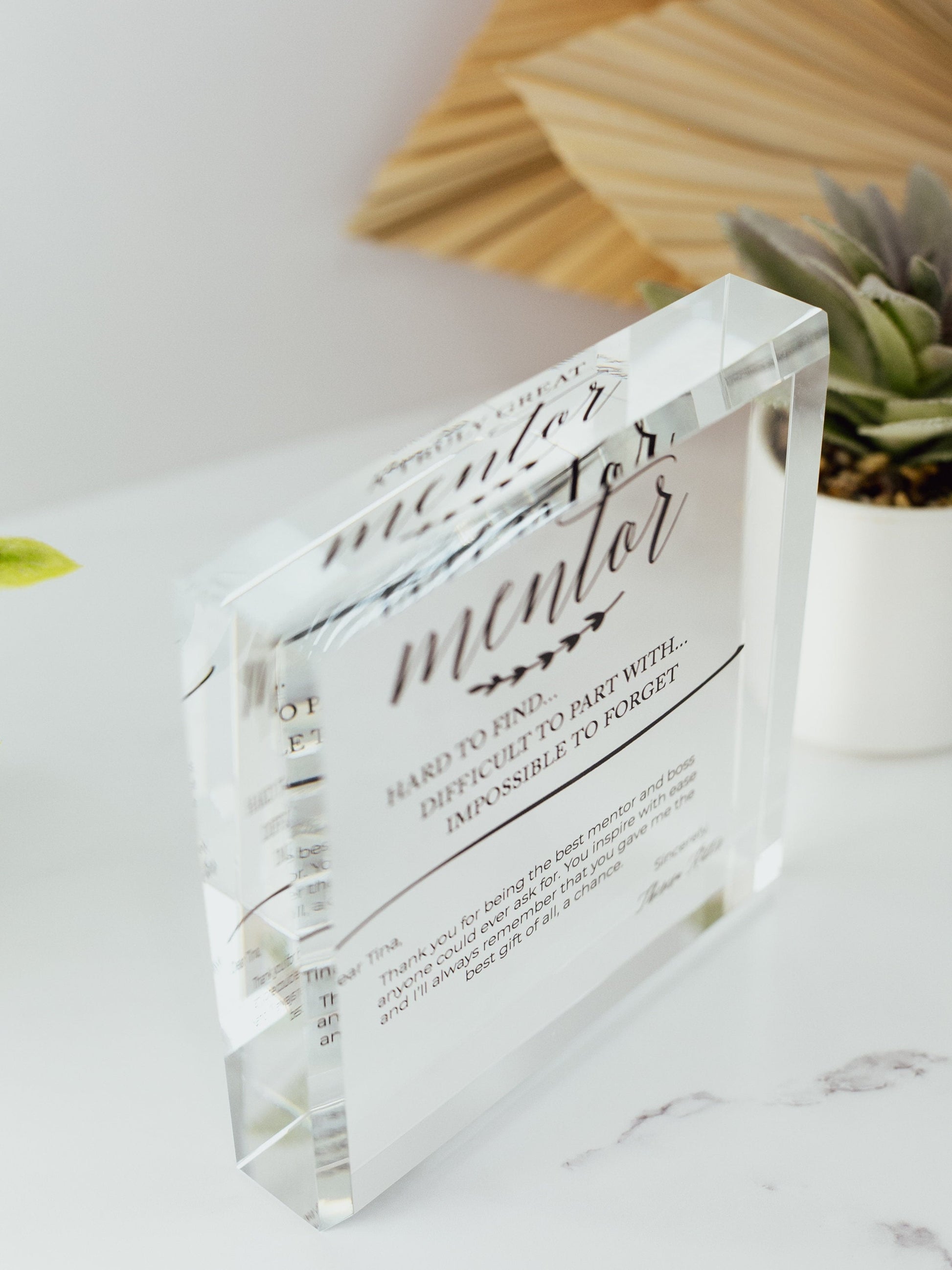 Truly Great Mentor Crystal Glass Plaque, for Employee Recognition, Life Coach Trophy, Appreciation Gift Plaque, Present from Staff, Boss Day