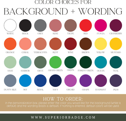 the color guide for background and wording