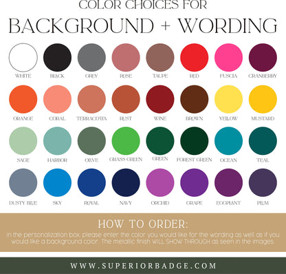 the color guide for background and wording