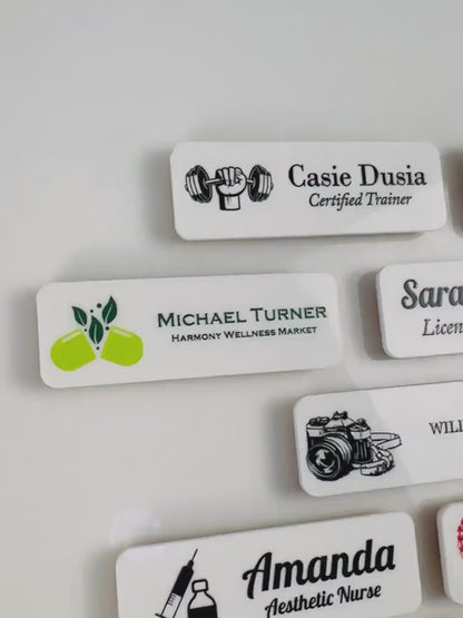 Stock Shapes White Acrylic Name Badges