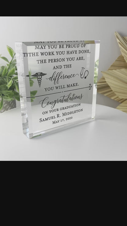 Doctor Congrats Crystal Glass Plaque CSTL-CD1