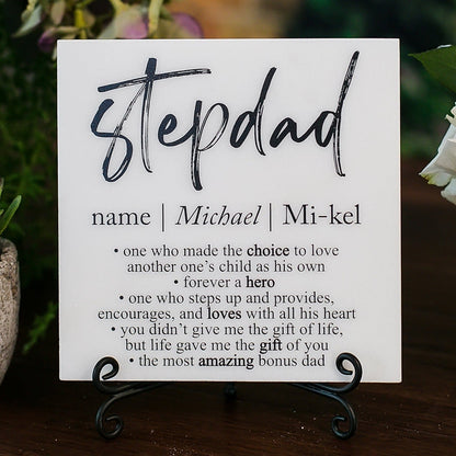 Stepdad Dictionary Definition Tile Plaque