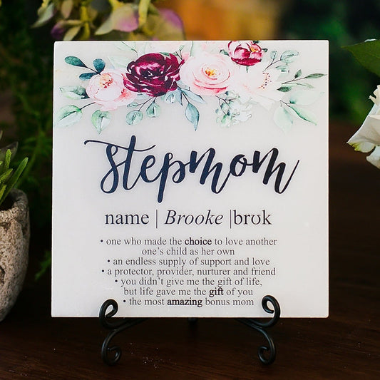 Custom Stepmom Definition Tile Plaque